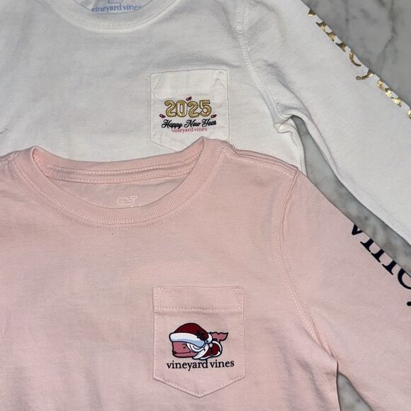 VVines Kids' Pink and White Long Sleeve Shirts 3T - Picture 3 of 12